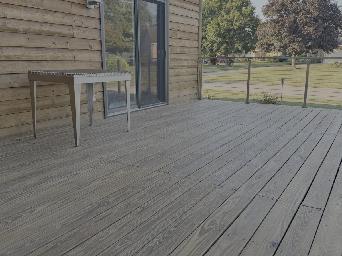 Freshly stained deck