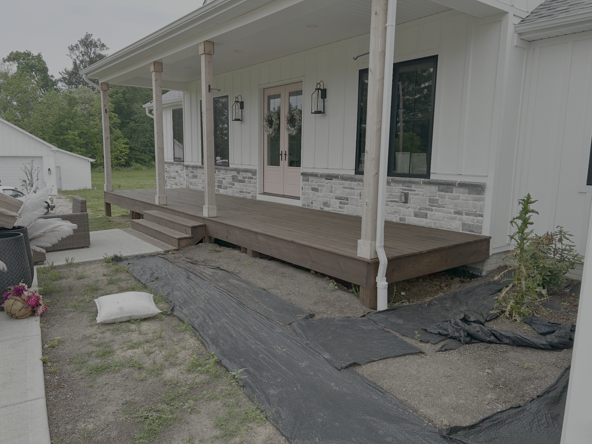 Freshly stained deck