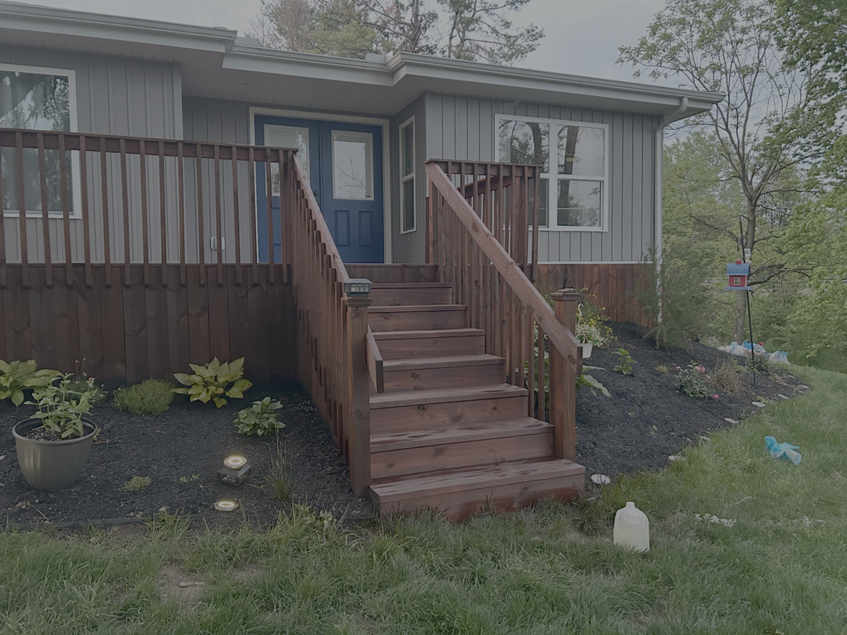 Freshly stained deck