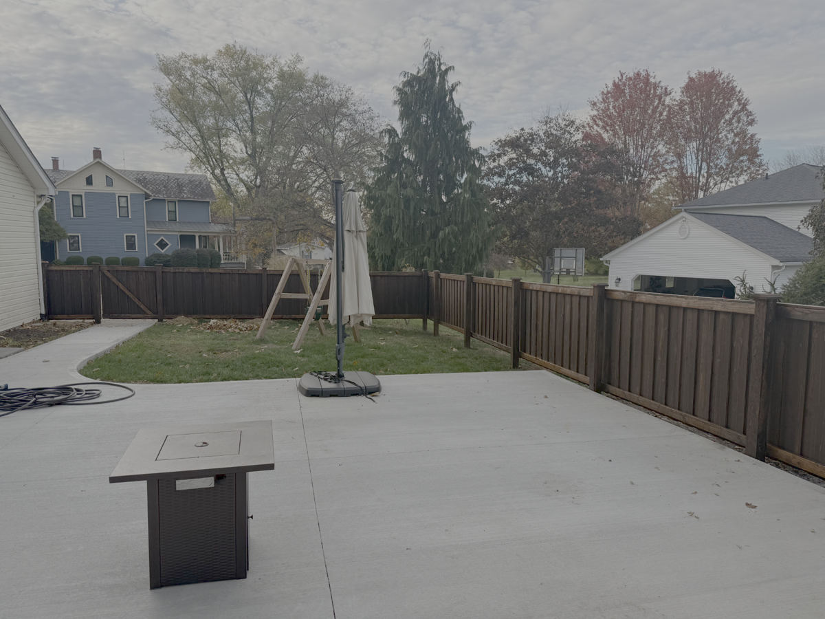 Freshly stained fence