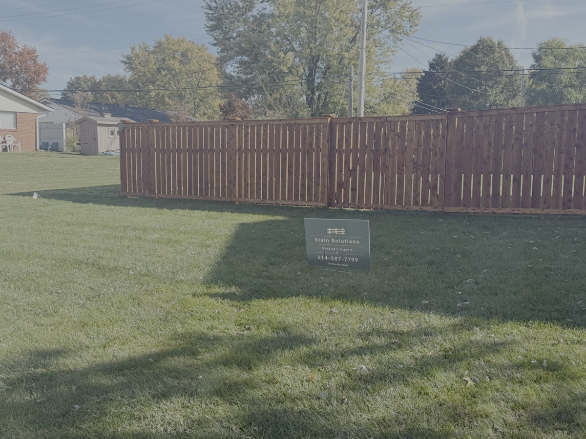 Freshly stained fence