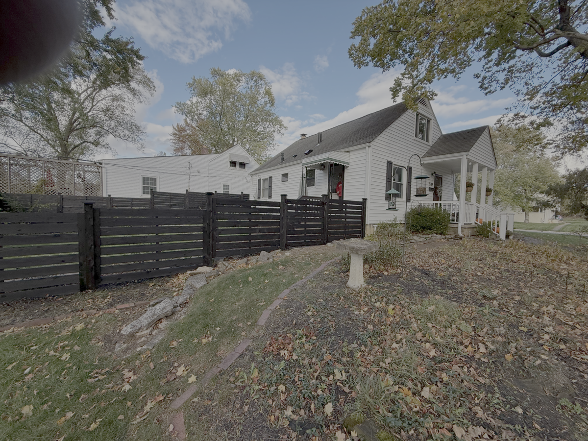 Freshly stained fence